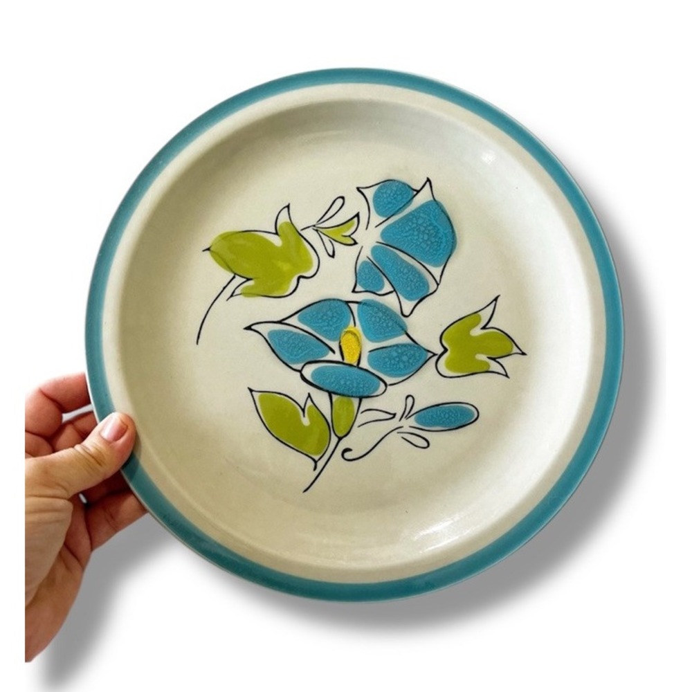 Quasar Morning Glory Hand Painted S-943 10" Dinner Plate Japan Plate Wall Floral